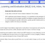 Responsable Suivi, Évaluation et Apprentissage – WFP Yémen