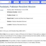 Senior Operations Assistant – Pakistan Resident Mission