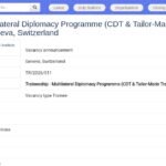 Stage en diplomatie multilatérale – UNITAR Genève
