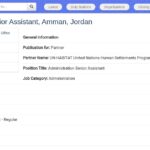 Assistant(e) Administratif(ve) Senior – UN-Habitat Jordanie