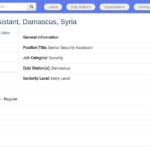 Assistant Sécurité Senior – Damas, Syrie