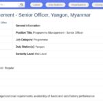 Senior Officer en Gestion de Programme – Protection –
