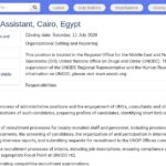 Assistant RH – Bureau régional ONUDC, Le Caire
