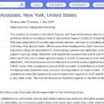 Assistant RH – Nations Unies, New York
