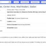 Operations Associate – Centre Area, Wad Madani, Soudan