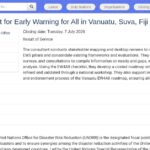 Consultant national EW4All – Vanuatu