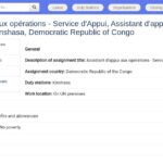 Assistant d&rsquo;appui aux opérations – Kinshasa