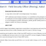 Consultant Sécurité Terrain Itinérant – Afghanistan