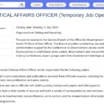 Chargé des affaires politiques (poste temporaire) – Genève