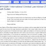 Conseiller juridique en droit pénal international – Juba