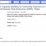 Consultant Formation : Résilience Climatique & DRR pour