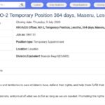 Chargé(e) VIH/SIDA – UNICEF Lesotho (NO-2, temporaire)