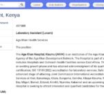 Assistant de Laboratoire – Aga Khan Hospital, Kisumu
