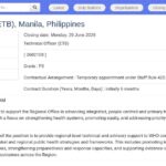 Technical Officer – End TB Programme, Manila