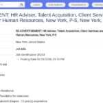 Conseiller RH en Acquisition de Talents – P-5, New York