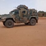 Véhicule blindé Spartak avec mitrailleuse chinoise au Mali