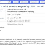 Ingénieur IA/ML Junior – Programme Professionnel ESA