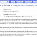 Expert Technique en Éducation d&rsquo;Urgence – Cox&rsquo;s Bazar