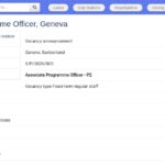 Chargé de programme associé – Genève
