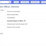 Chargé de Programme Associé – Genève