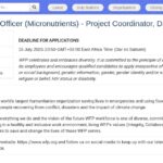 Coordinateur de Projet – Micronutriments (PAM)