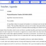 Professeur d&rsquo;Éducation Physique – Ouganda