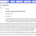 Professeur de Mathématiques (Secondaire & IB) – Ouganda
