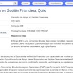 Consultor en Gestión Financiera – Quito
