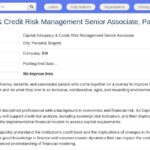 Senior Associate – Capital Adequacy & Credit Risk