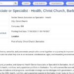Spécialiste Santé Senior – IDB Barbade