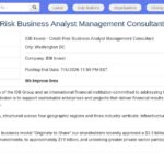 Consultant en Gestion – Analyste d’Affaires Risque de Crédit