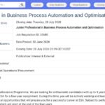 Junior Professional en Automatisation et Optimisation des