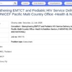 Consultant en renforcement des services VIH pédiatriques et