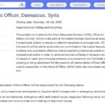 Chargé des Affaires Humanitaires – OCHA Syrie