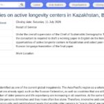 Consultant en centres de longévité active au Kazakhstan