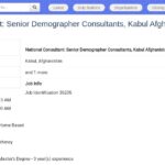 Consultant national démographe senior – Afghanistan