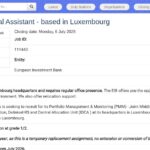 Assistant Opérationnel Senior – Banque Européenne