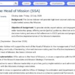 Conseiller principal du chef de mission (SSA)