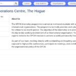 Stage – Centre des Opérations, OPCW (La Haye)