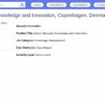 Senior Manager, Knowledge & Innovation