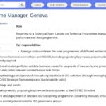 Technical Programme Manager – Genève