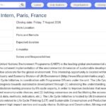 Stagiaire en cycle de vie – PNUE, Paris