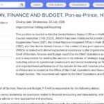 Chef de la Section Finance et Budget – Nations Unies