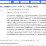 Chef de l&rsquo;Unité des Opérations Aériennes, Port-au-Prince