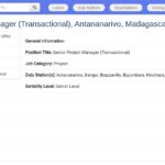 Senior Project Manager (Transactional) – Afrique