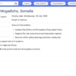 Responsable Sécurité Incendie – Nations Unies – Mogadiscio