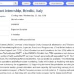 Stagiaire Data Center – Nations Unies, Brindisi