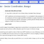 Coordinateur du Cluster Sécurité Alimentaire – Bangui