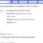Consultant(e) Partenariats et Communication – GEM Report