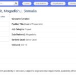 Responsable de l&rsquo;Unité Projets – Somalie